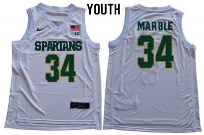 Youth Michigan State Spartans NCAA #34 Julius Marble White Authentic Nike 2020 Stitched College Basketball Jersey ZX32T35PM